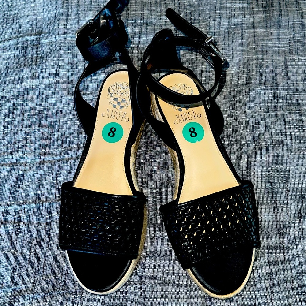 Vince Camuto Kovya Espadrille Sandal Women’s Leather Buckle Ankle Strap